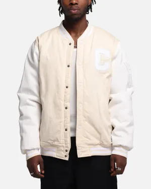multiple pockets Moment Carre MVP Varsity Jacket Cream/White
