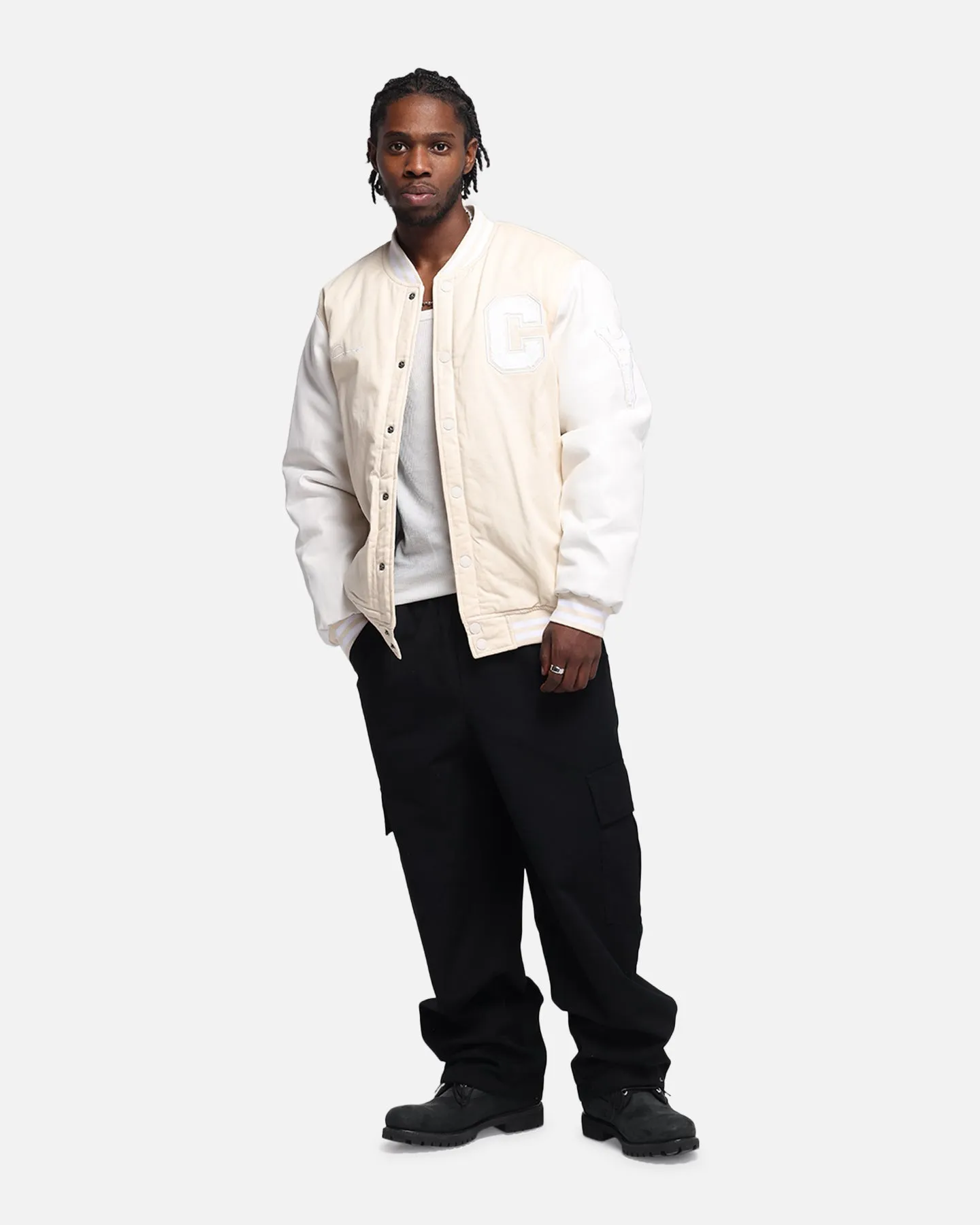 Valentine's Day Wind Protection Carre MVP Varsity Jacket Cream/White