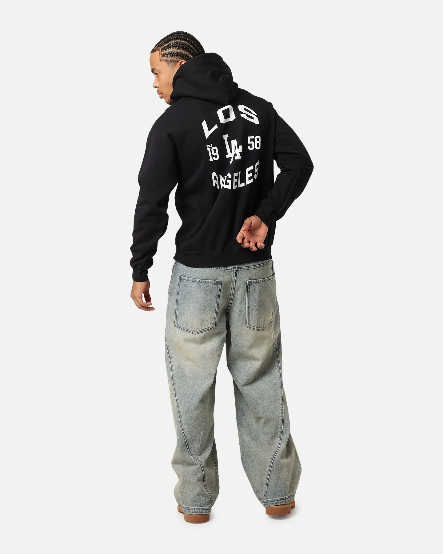 Cosplay wear Majestic Athletic Los Angeles Dodgers Doyers Chest Hoodie Black