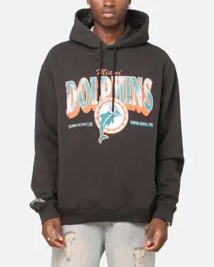 Windproof Inner Layer Lightweight Midlayer Option Mitchell & Ness Miami Dolphins Arch Hoodie Faded Black