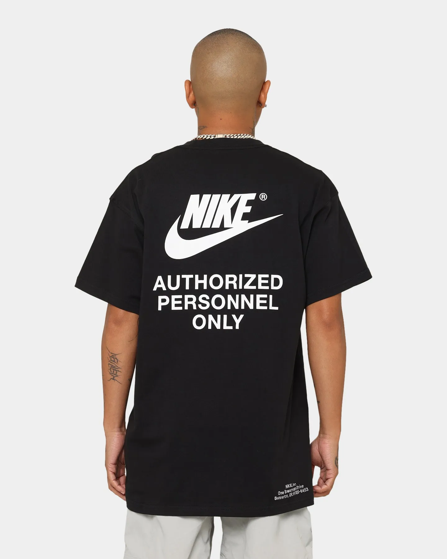 Comfortable texture Nike Sportswear Authorized Personnel T-Shirt Black