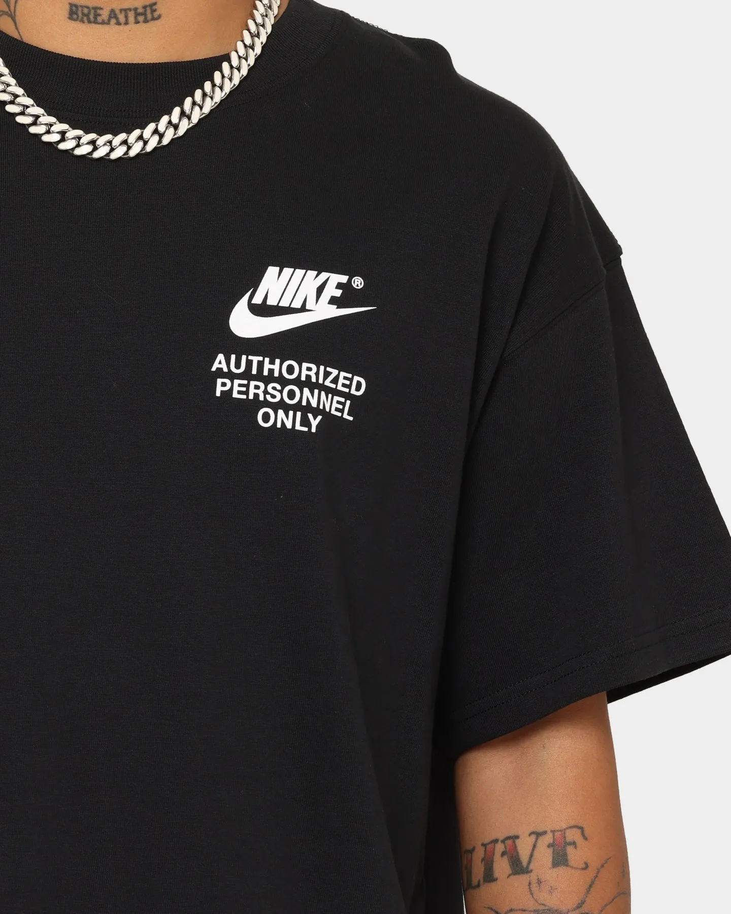 Bohemian Sporty Top Nike Sportswear Authorized Personnel T-Shirt Black