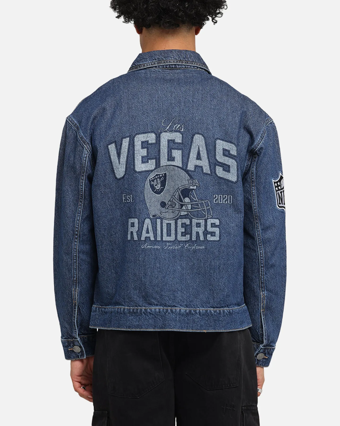 New Era Las Vegas Raiders NFL Denim Jacket Dark Blue Respect