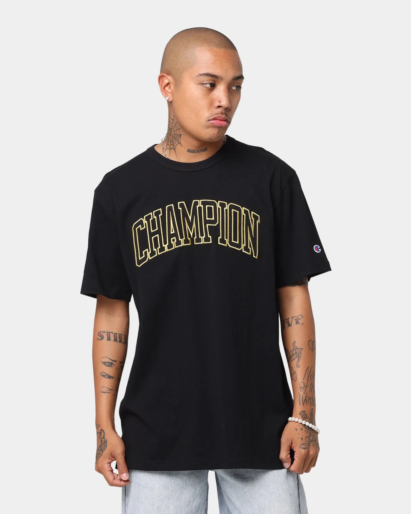 Champion HT Varsity T-Shirt Black Sustainable Textile Affordable Fashion