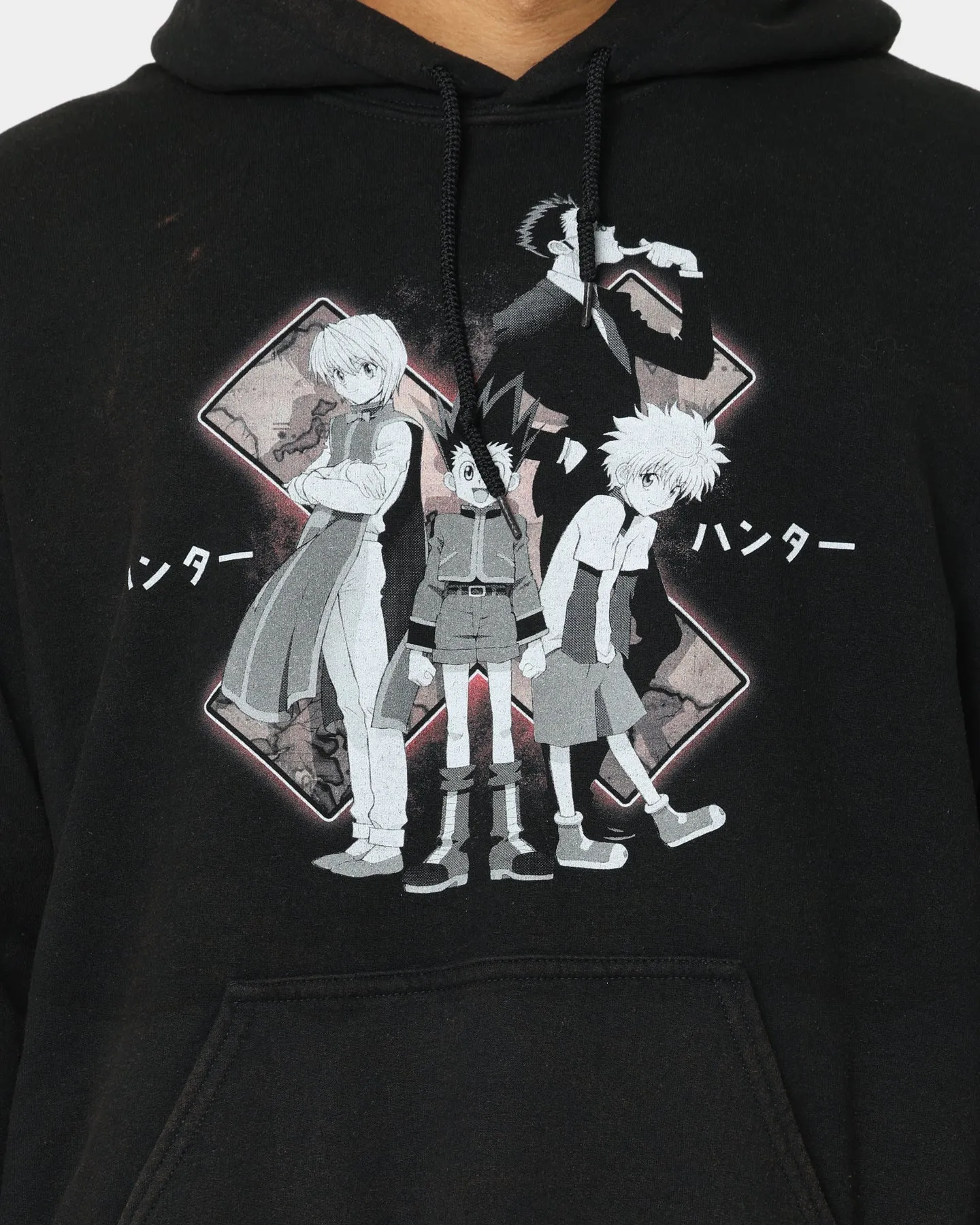 Modern Look Bat like Goat Crew X Hunter X Hunter Vintage Hoodie Black Wash