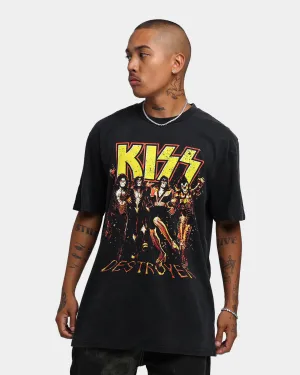 Fresh Outfit Style KISS Destroyer T-Shirt Black Wash
