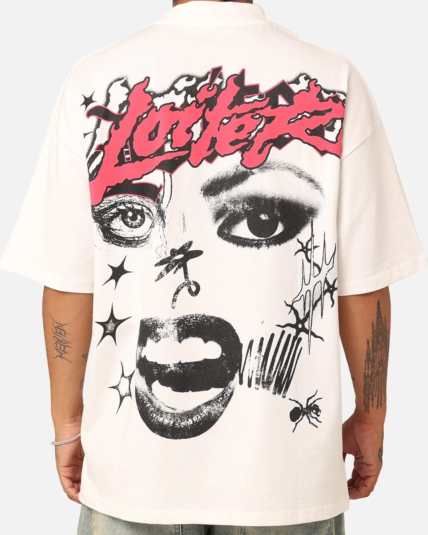 Loiter Sketchbook Oversized T-Shirt Off White Quick-Drying Shirt