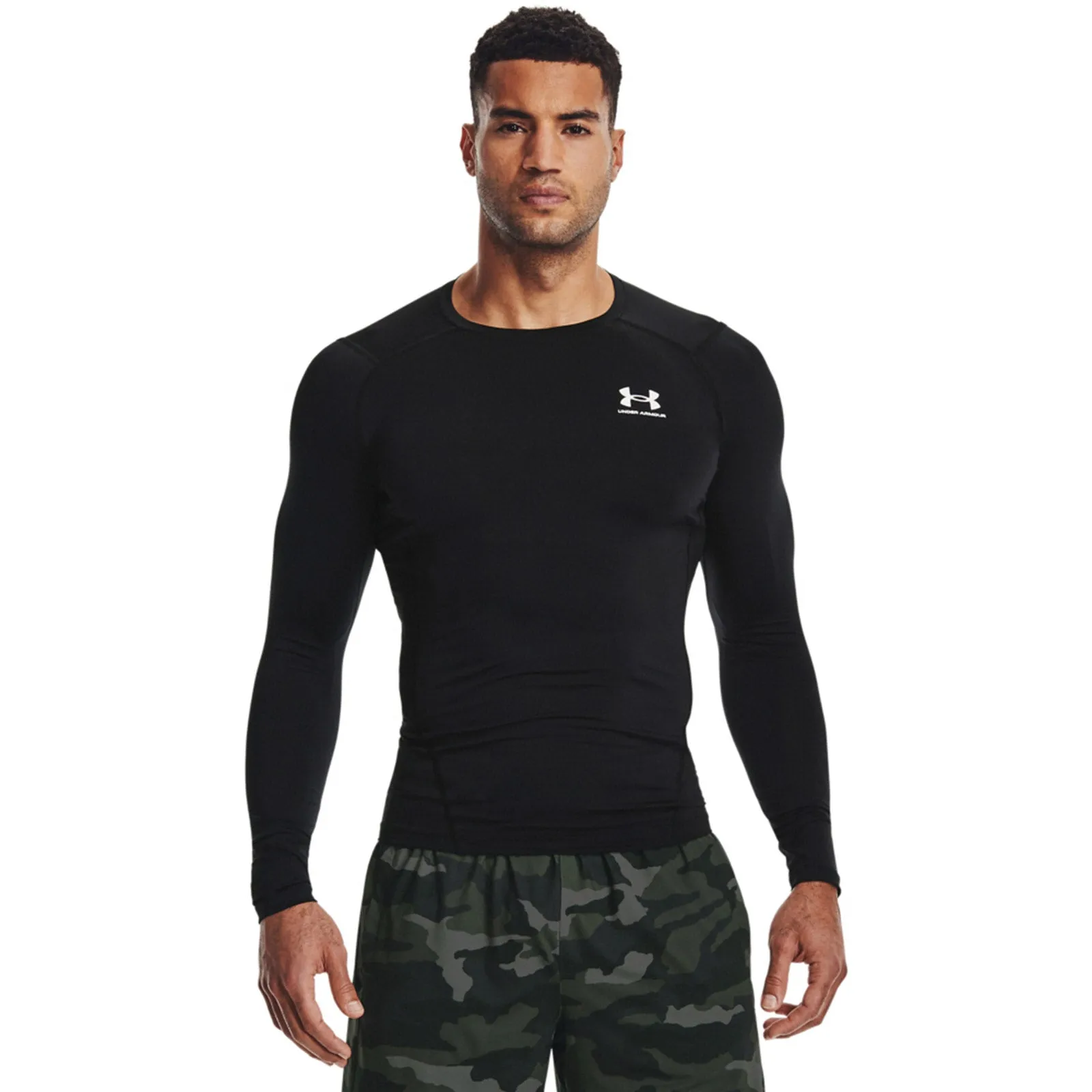 Under Armour Mens HeatGear Compression Long Sleeve T-Shirt Elite Core Cyber Core