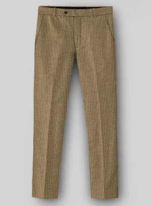 Layering Piece Houndstooth Tan Brown Tweed Pants
