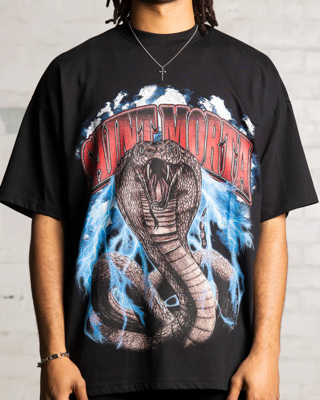 Saint Morta Cobra Boxy T-Shirt Black Basic Comfort