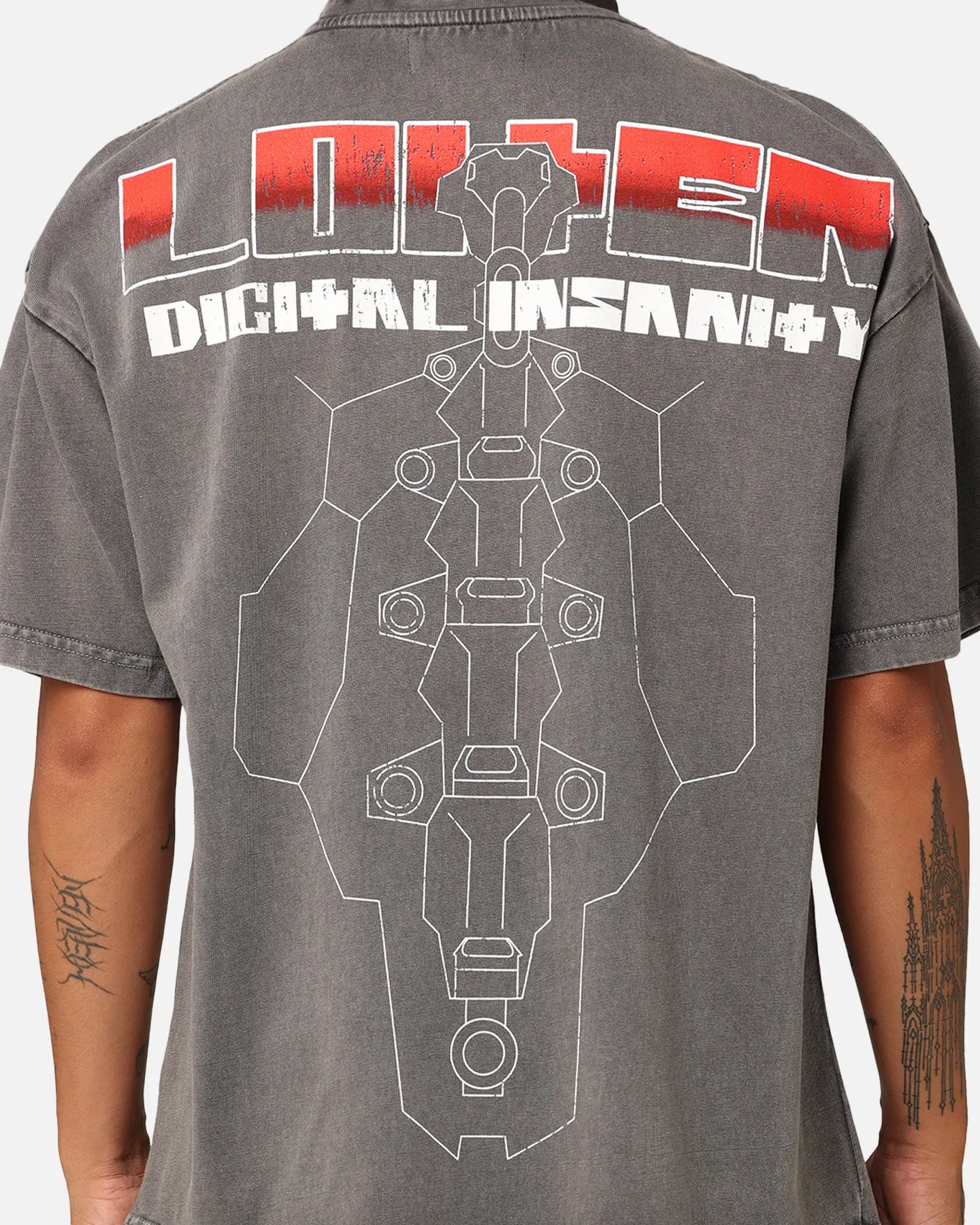 Loiter Digital Insanity Vintage T-Shirt Charcoal Premium Material