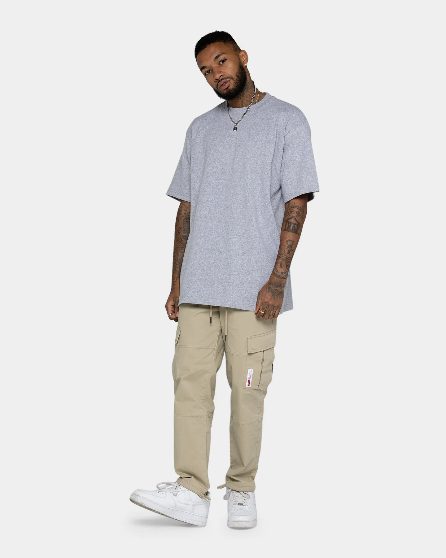 Shaka Wear Max Heavyweight Short Sleeve T-Shirt Heather Grey Eco Certified Textile