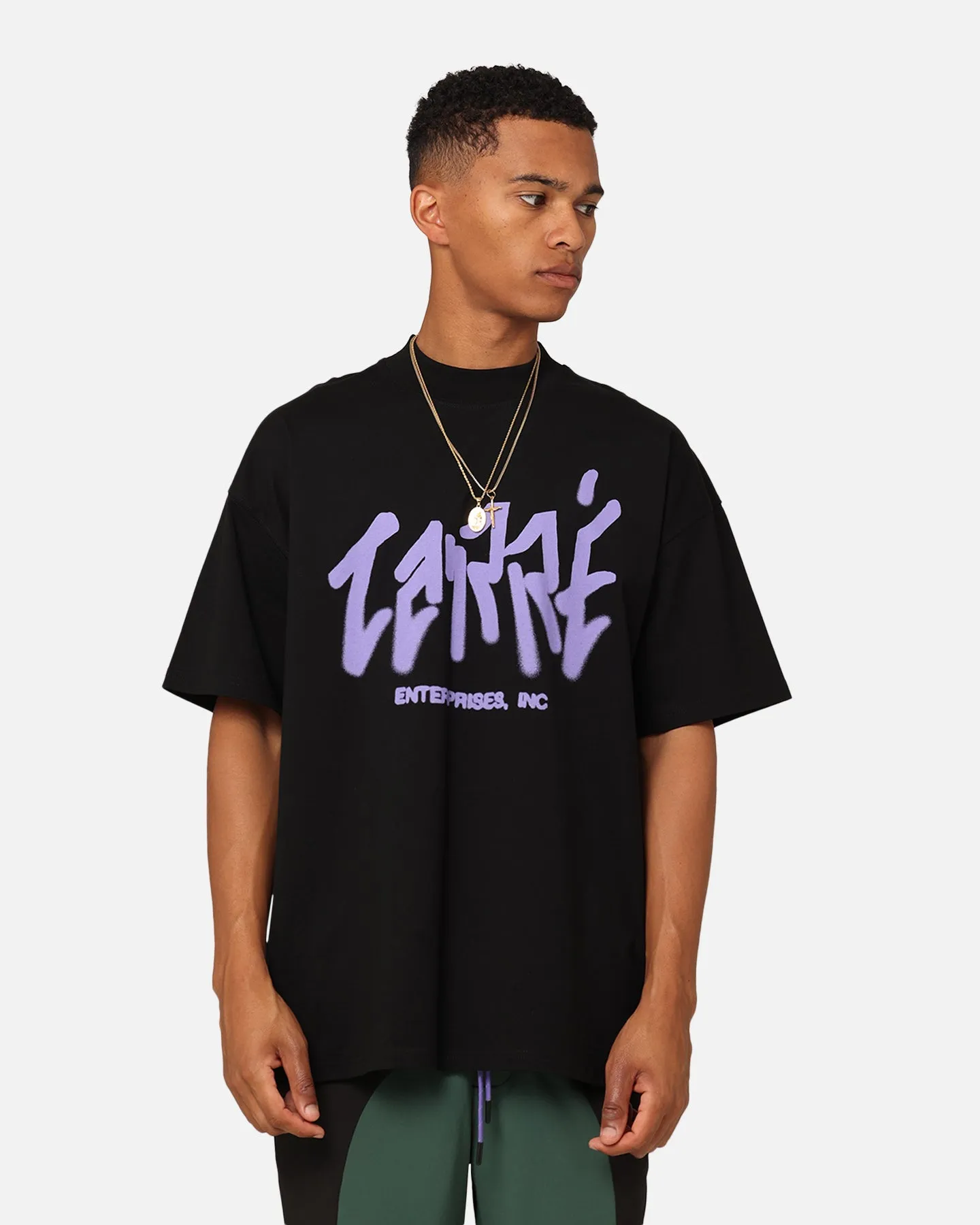 Carre Enterprise Oversized T-Shirt Black LayeredHemDetails