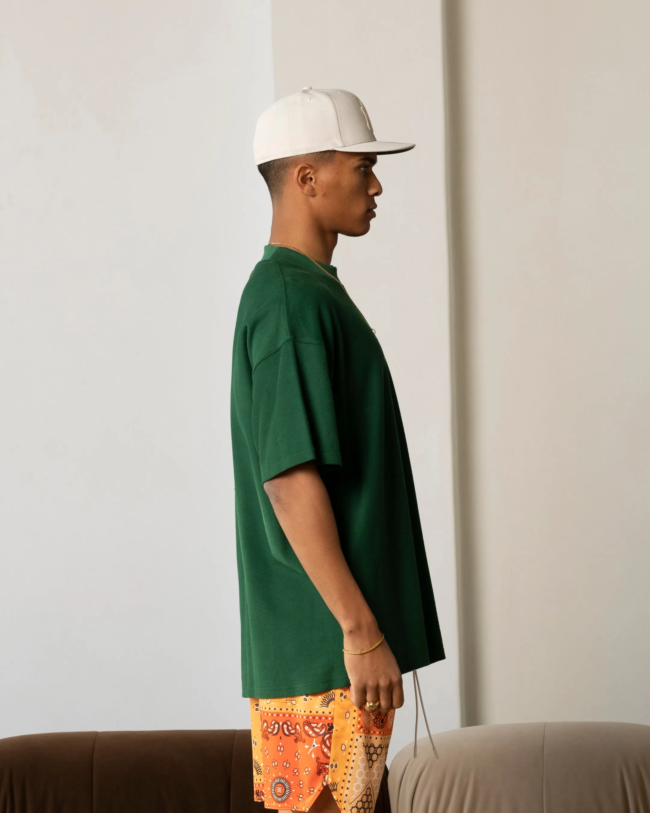 Casual Must-Have Carre Terry Oversized T-Shirt Forest Green