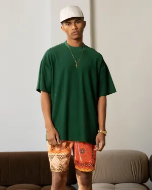 ReinforcedNeckline comfortable option Carre Terry Oversized T-Shirt Forest Green