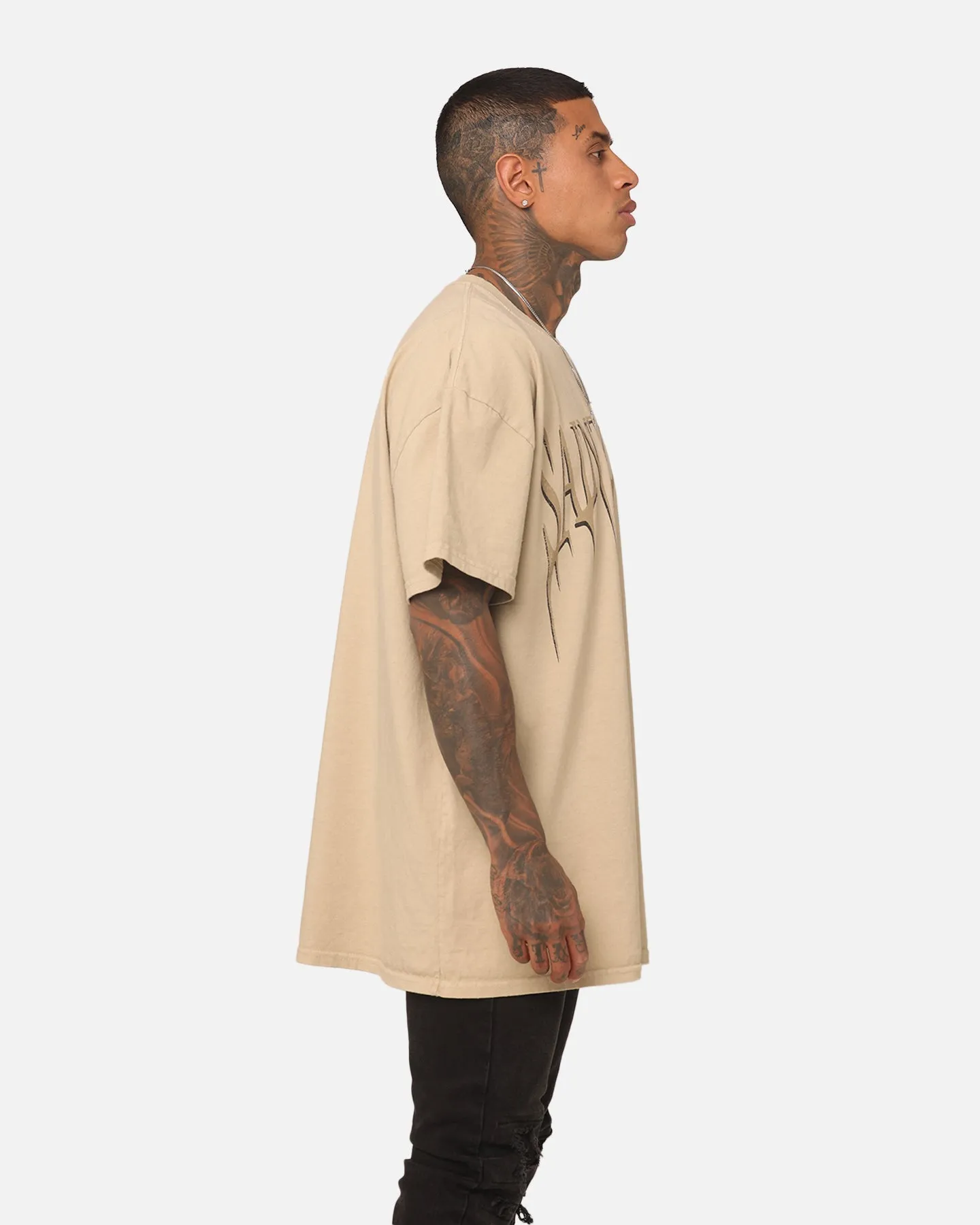 Saint Morta Sinister Lafayette T-Shirt Stone Relaxed Vibes Solid color purity