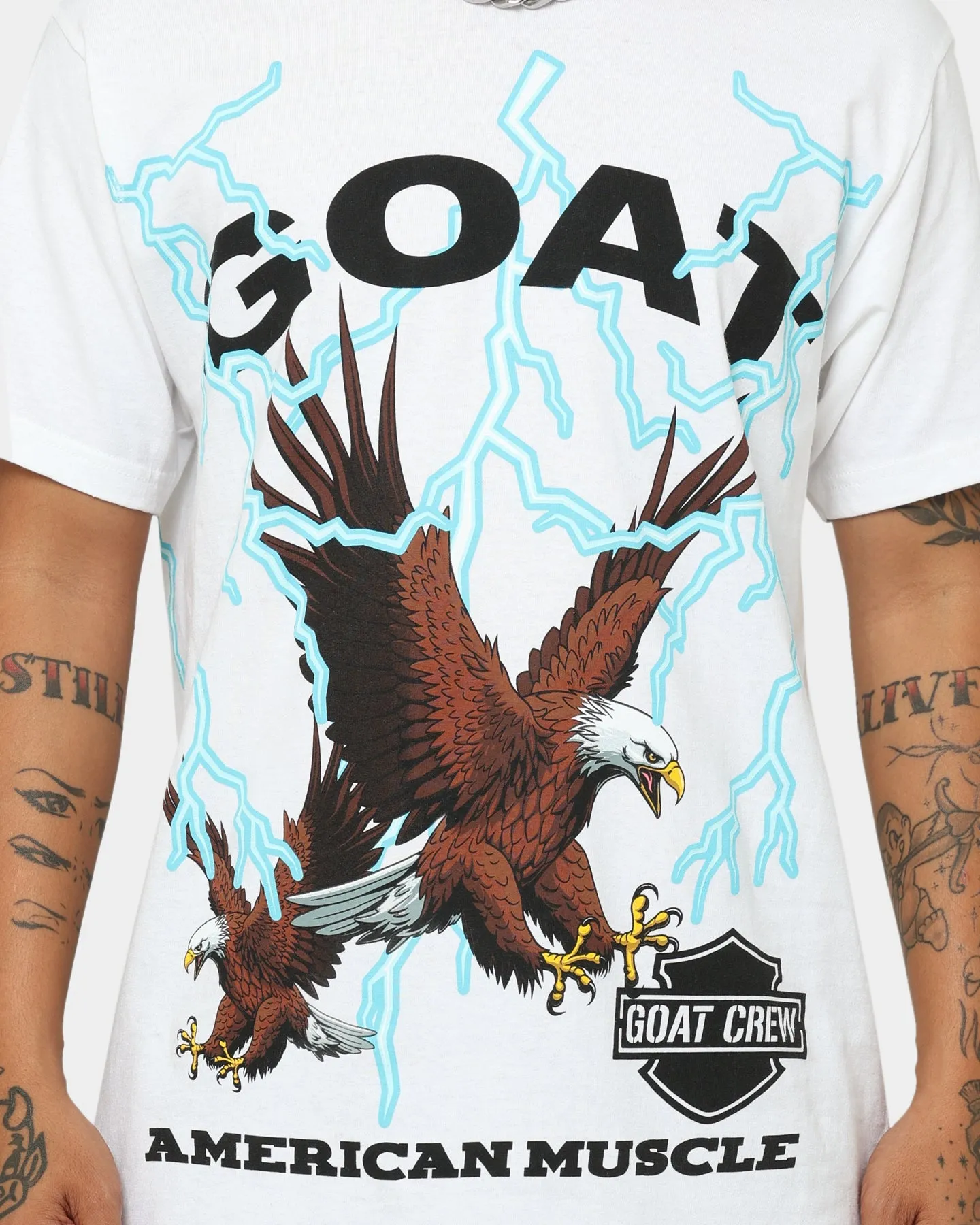 Goat Crew American Muscle T-Shirt White Eco Friendly Dye budget-friendly
