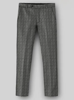 Timeless Professional Wear Convertible Cuff Mechanism Highlander Heavy Black Houndstooth Tweed Pants
