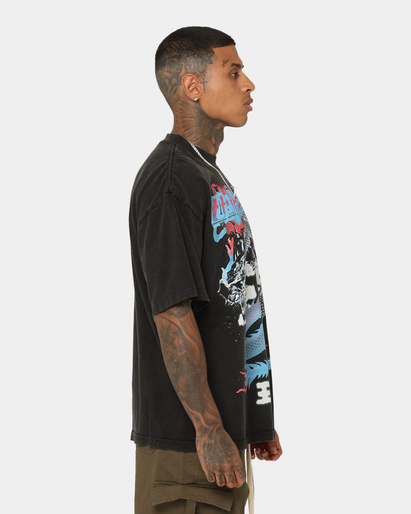 Loiter Dynasty Vintage T-Shirt Vintage Black Everyday Layer Embroidered