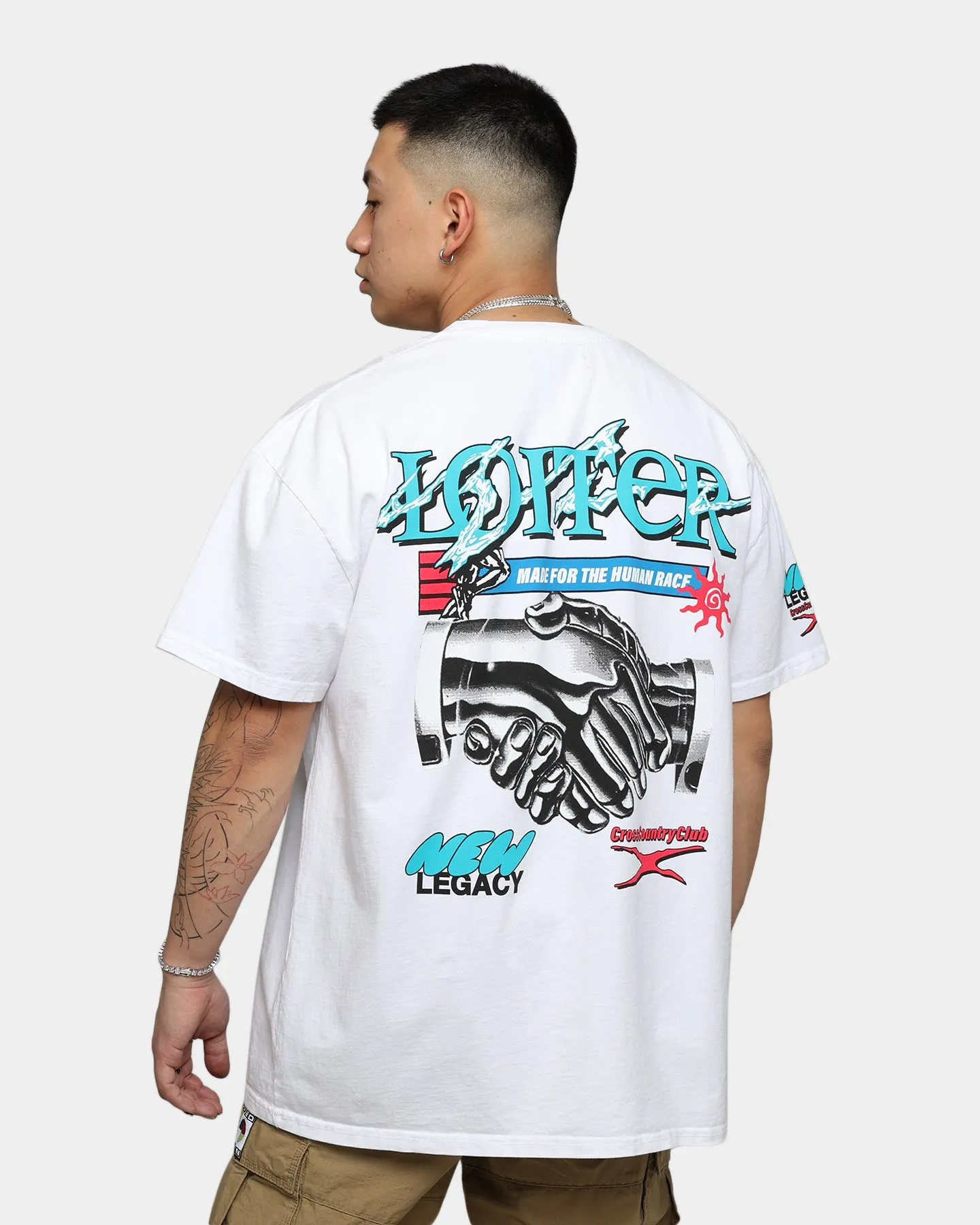 Formal Style men's clothing Loiter New Legacy Ultra Premium Vintage T-Shirt White