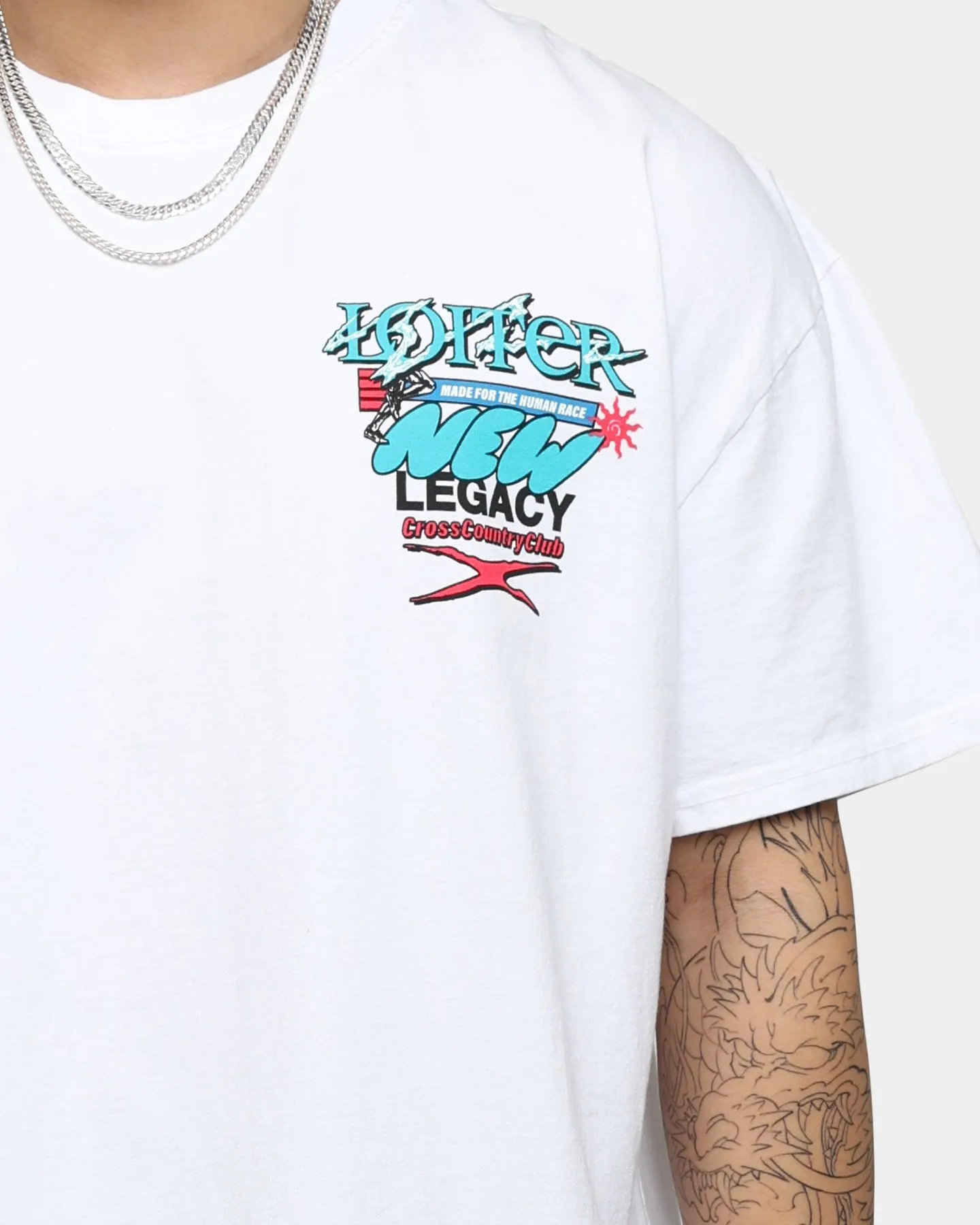 Smooth Jersey Texture NonIrritating Fabric Loiter New Legacy Ultra Premium Vintage T-Shirt White