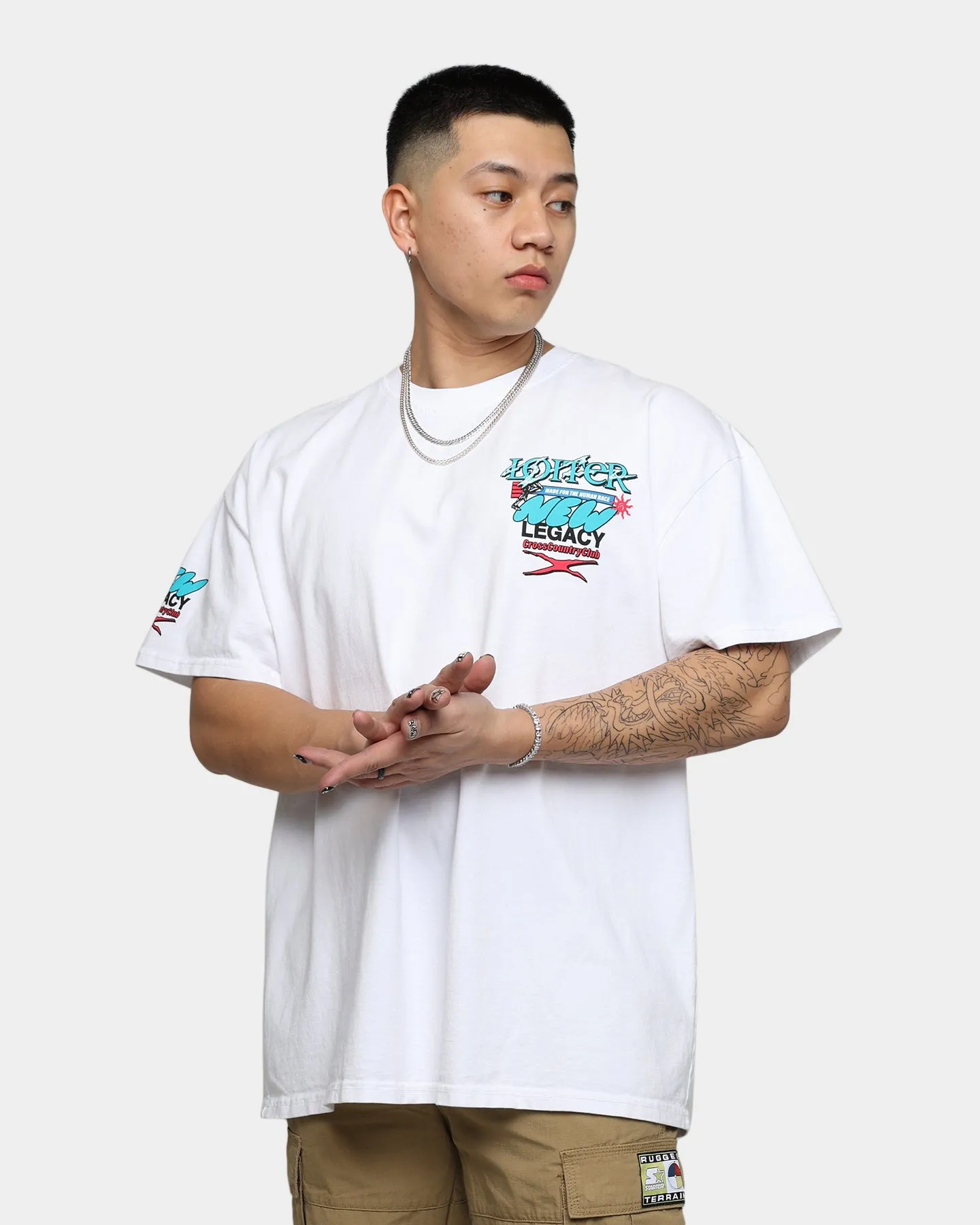 Loiter New Legacy Ultra Premium Vintage T-Shirt White Spring Freshness Stretchable Weave