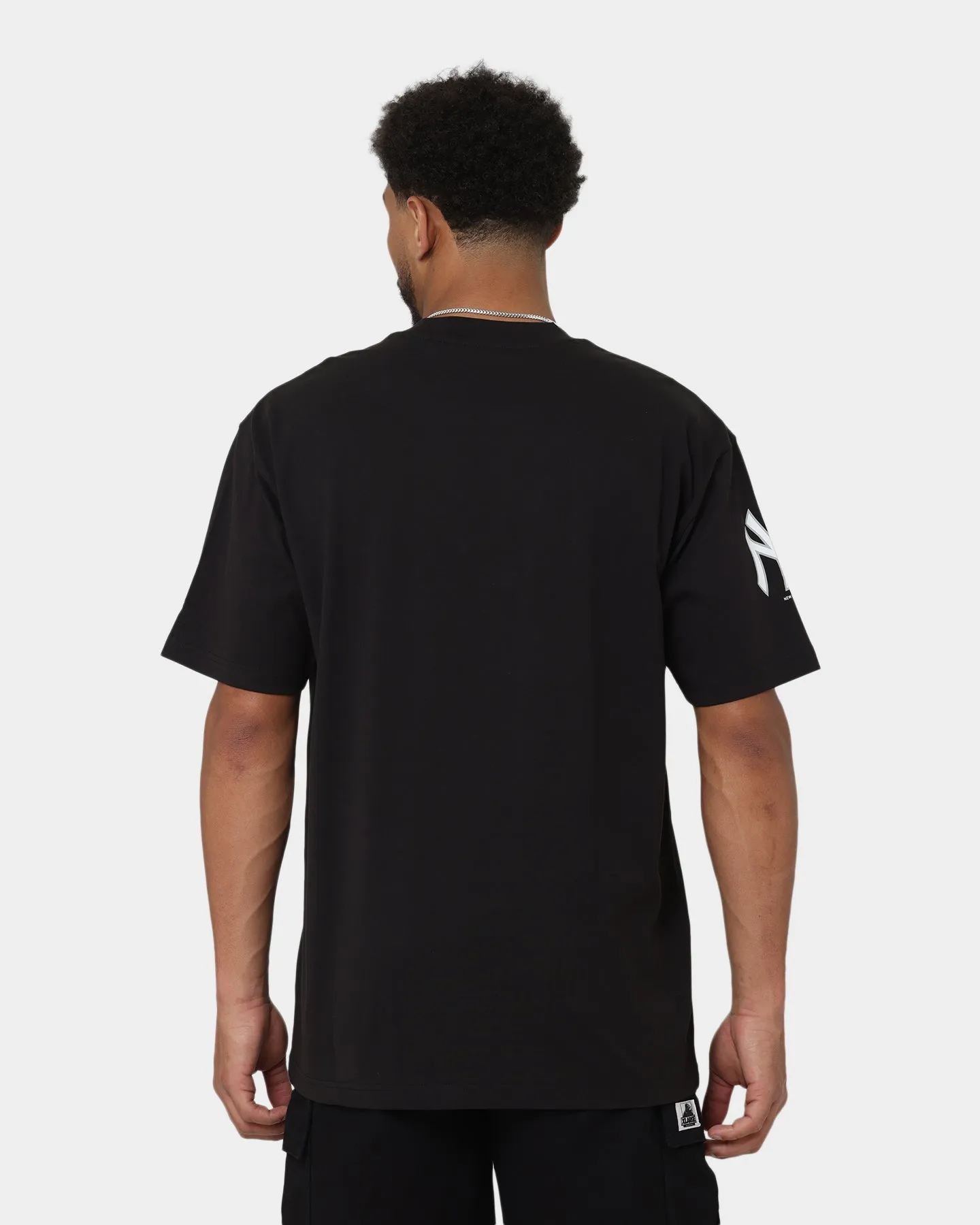 New Era New York Yankees Retro Outline Logo T-Shirt Black men's clothing Simple Look