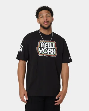 Bold Design Sporty Fashion New Era New York Yankees Retro Outline Logo T-Shirt Black