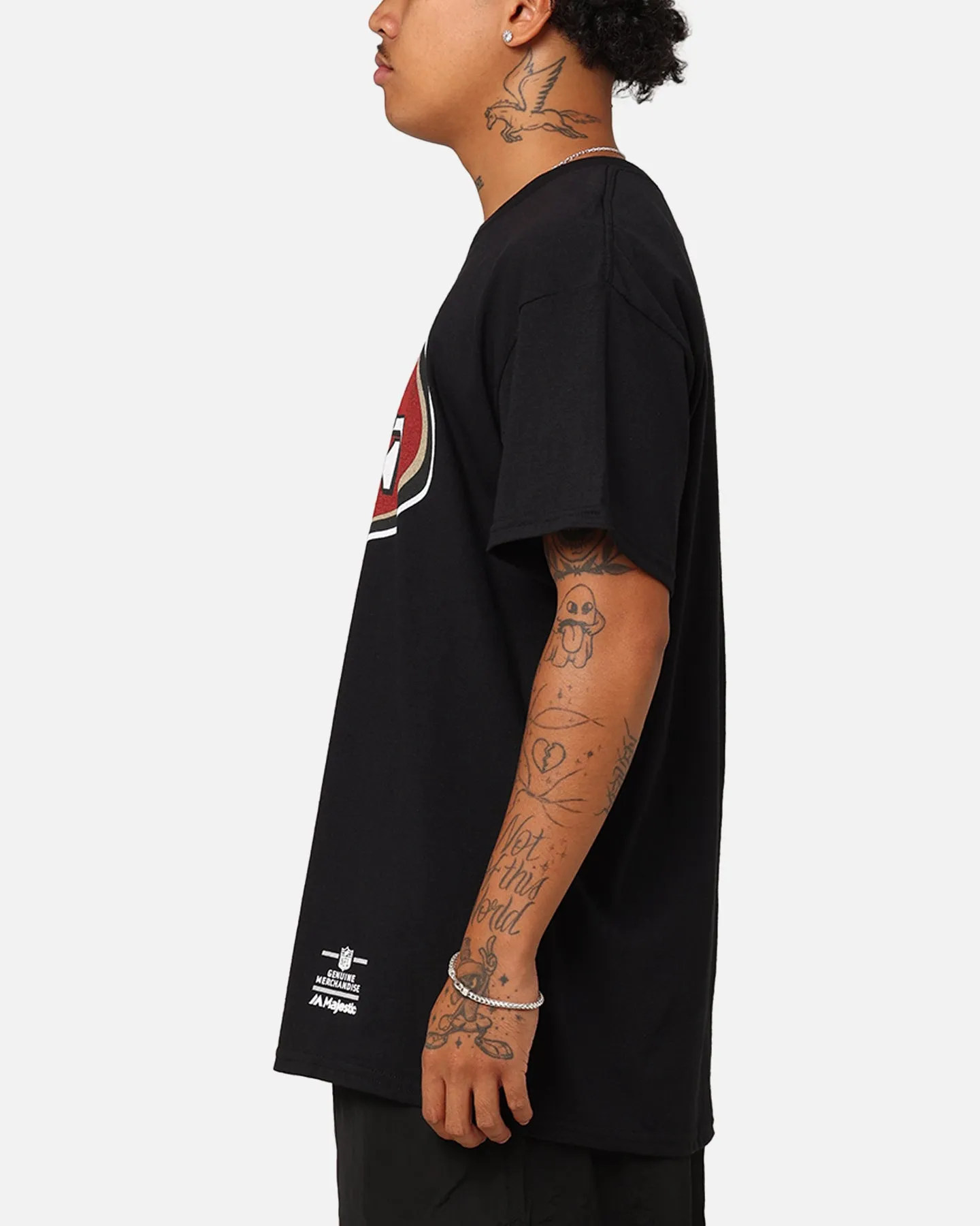 Eco Certified Textile Majestic Athletic San Francisco 49ers Team Crest T-Shirt Black