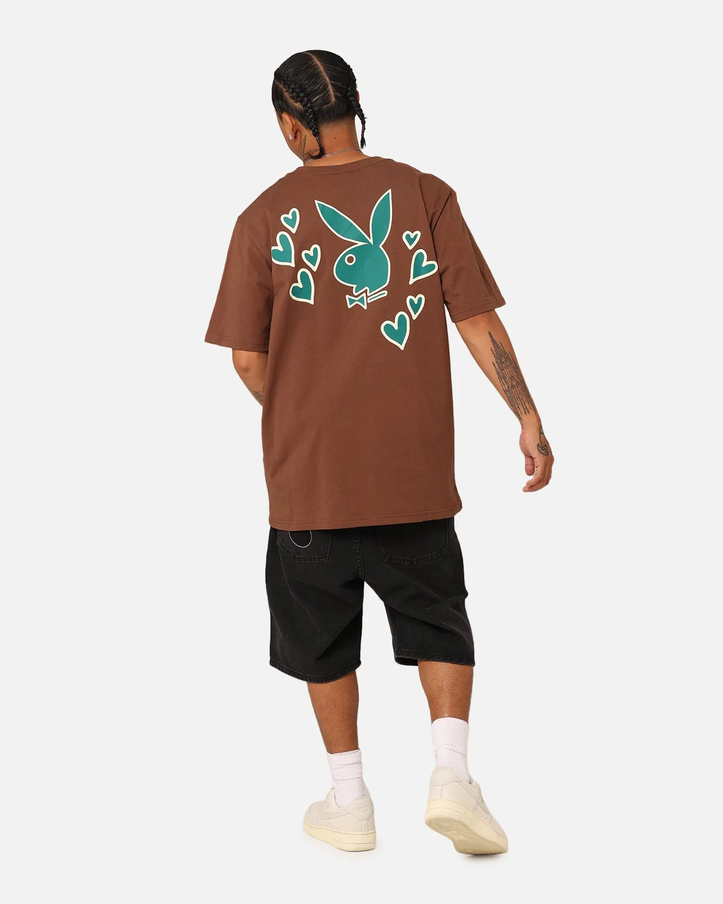 Chic and Cozy Sleeveless Playboy PB Heart T-Shirt Brown