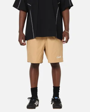 Anti Slip Waist Grip Carre Da Script Beach Shorts Tan