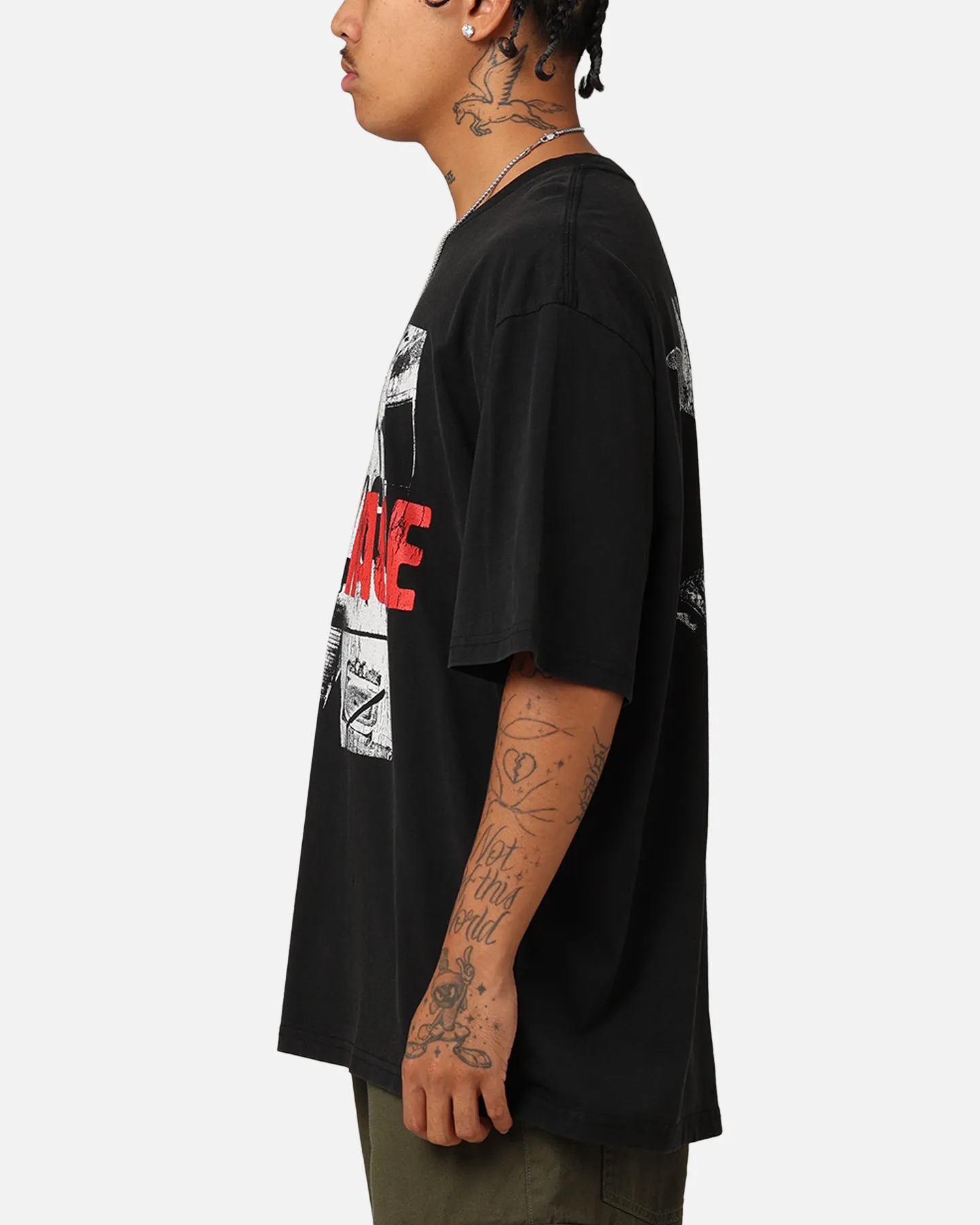 Quick-Drying Shirt Practical Design 21 Savage American Dream T-Shirt Washed Black
