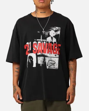 21 Savage American Dream T-Shirt Washed Black Quality Fabric Minimal Comfort