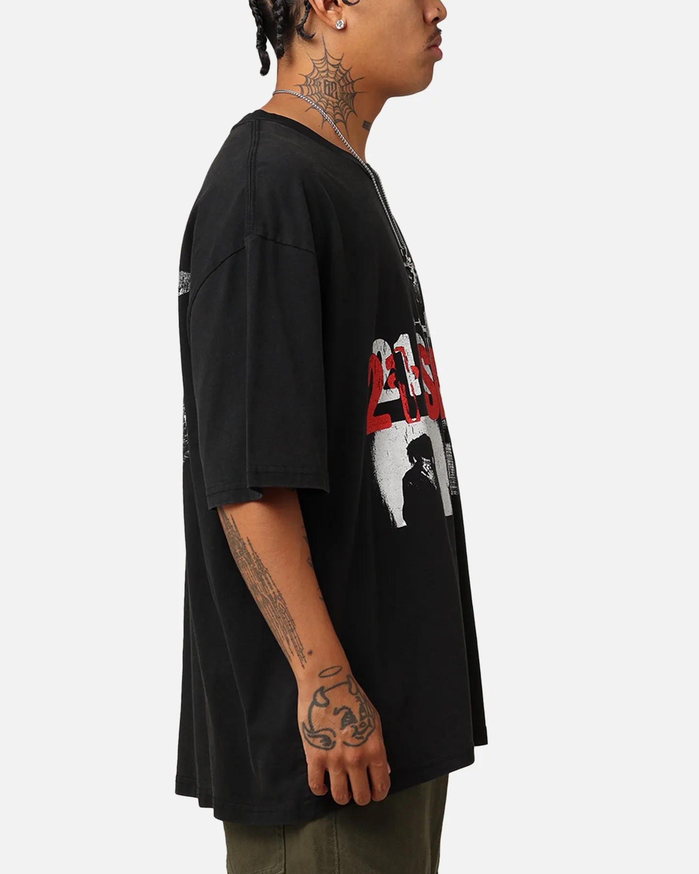 Fade Resistant Dye 21 Savage American Dream T-Shirt Washed Black