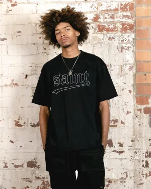 Easygoing Design Saint Morta Allstar Embroidered Drop T-Shirt Black/White