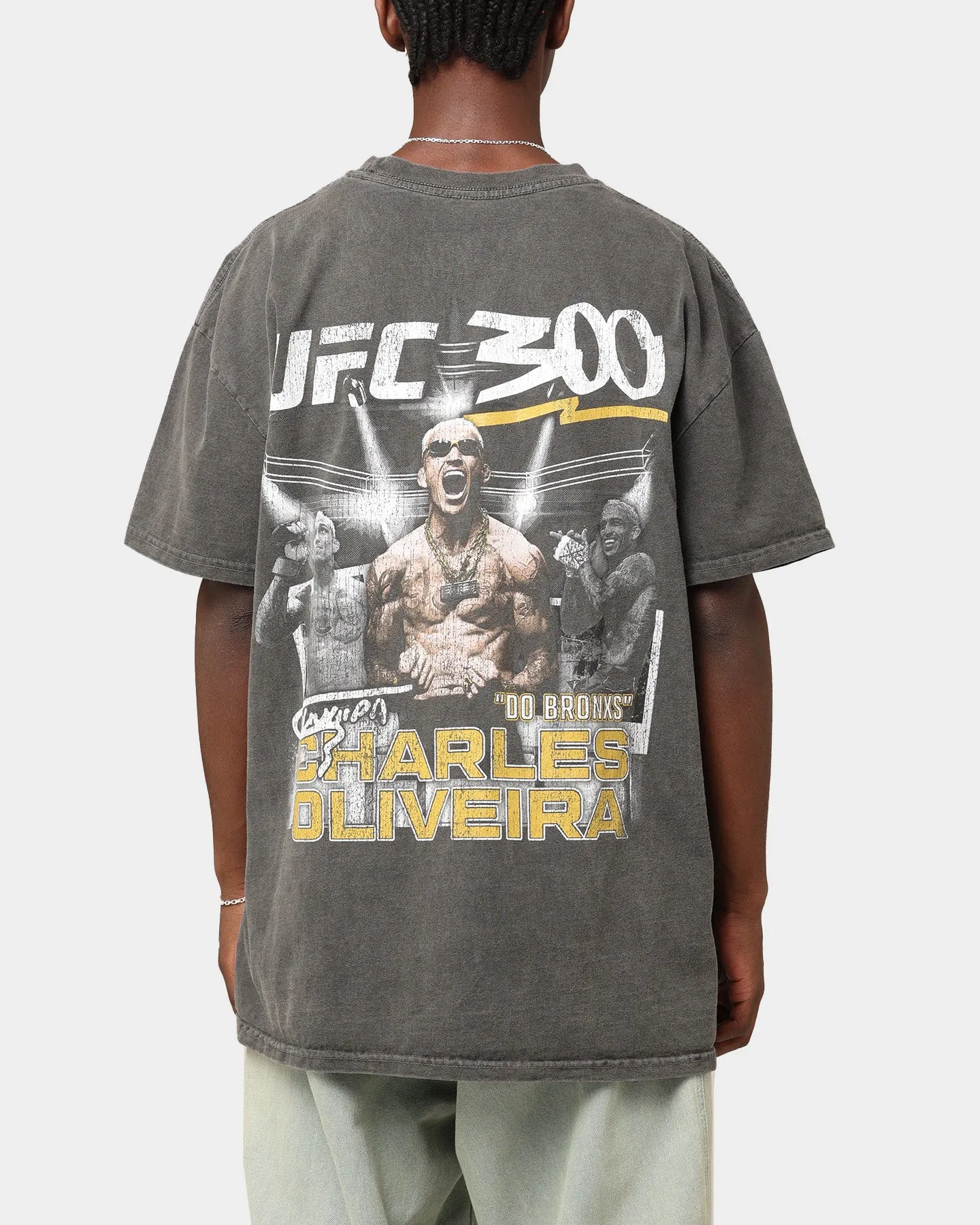 Minimalist Comfort Low Impact Manufacturing UFC By Culture Kings Charles "Do Bronxs" Oliveira 300 Heavyweight T-Shirt Black Wash