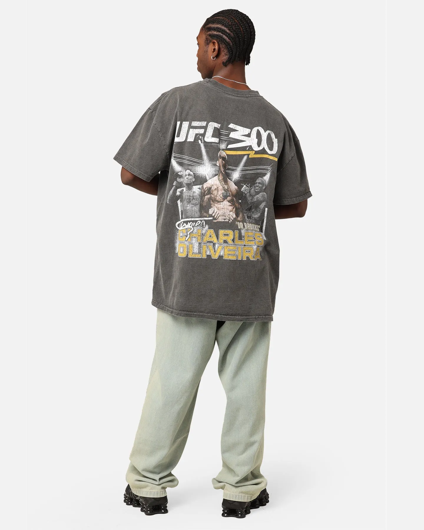 Functional Comfort Odor-resistant UFC By Culture Kings Charles "Do Bronxs" Oliveira 300 Heavyweight T-Shirt Black Wash