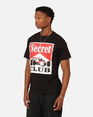 Minimalist Look Secret Club Racing T-Shirt Black