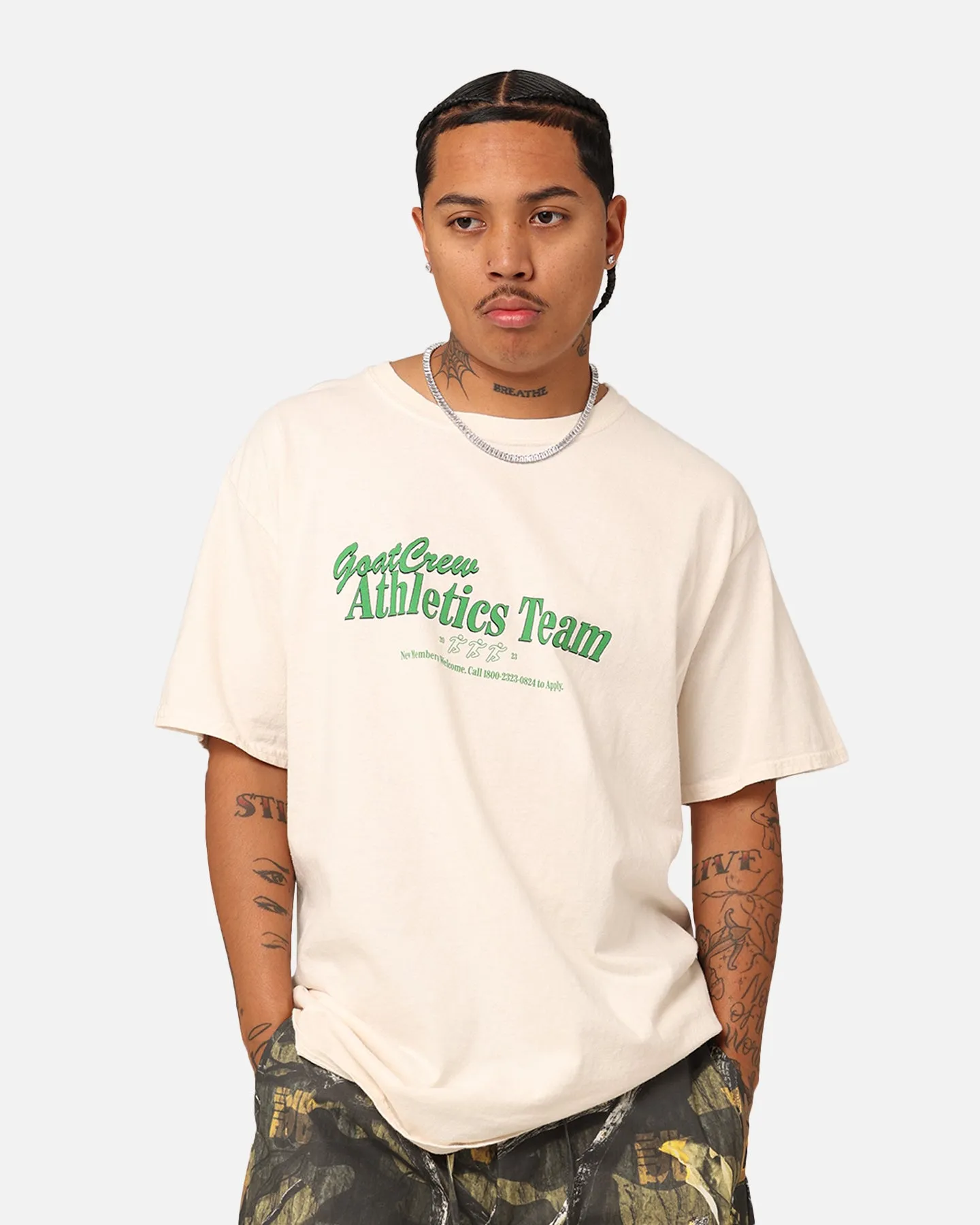 yoga clothing Goat Crew GC Athlete T-Shirt Off White