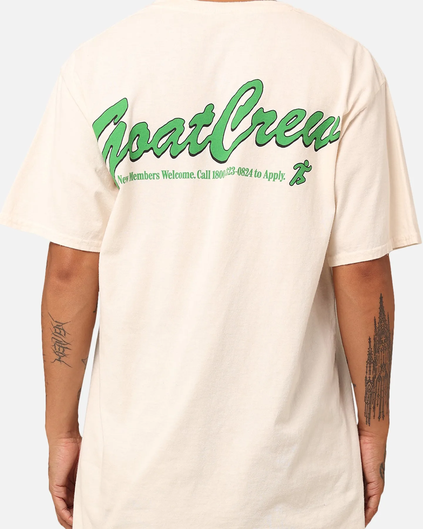 Goat Crew GC Athlete T-Shirt Off White Casual Vibe Wear Natural Fiber Blend