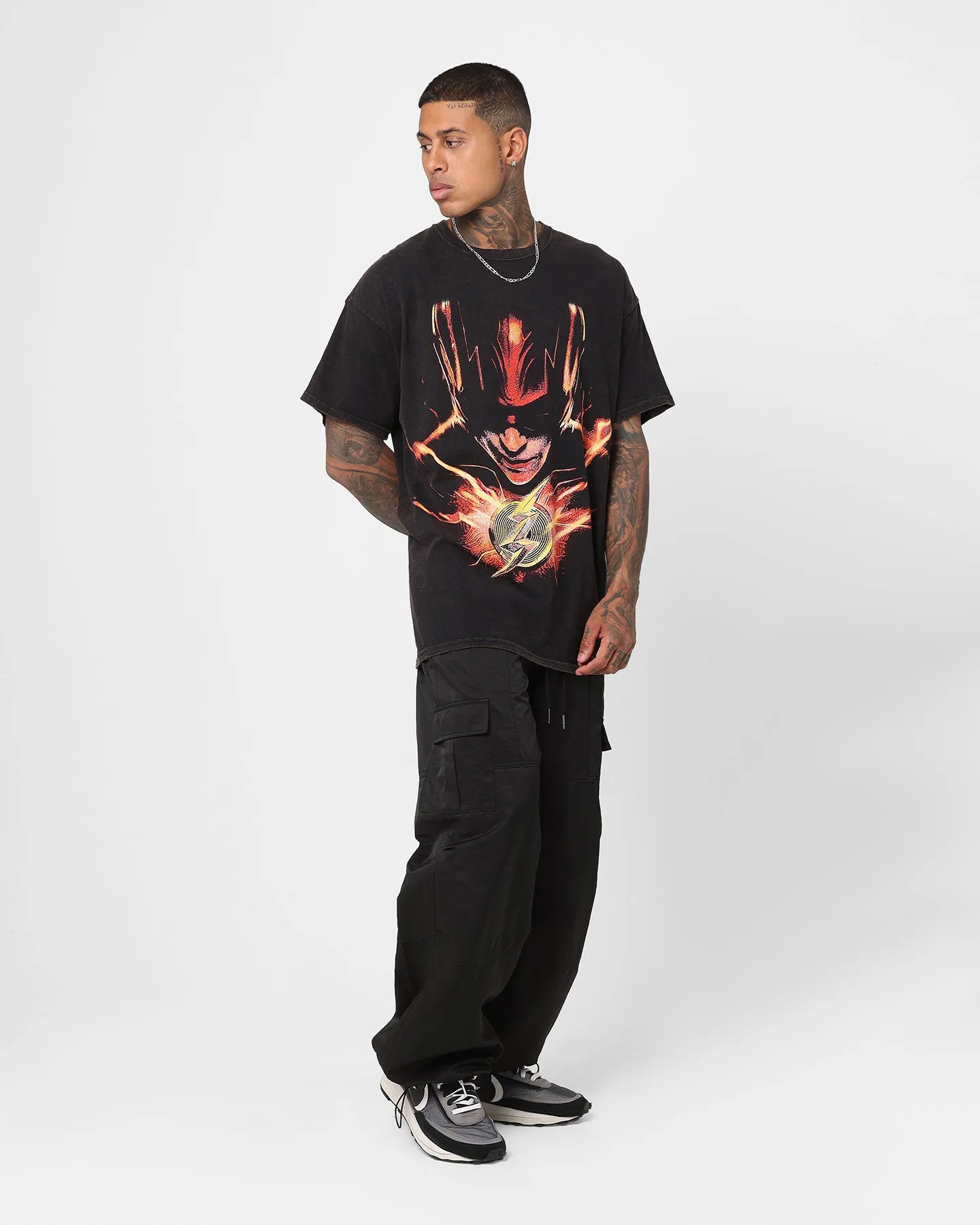 Chill Style Comfy Comfort Goat Crew X The Flash The Flash Vintage T-Shirt Black Wash