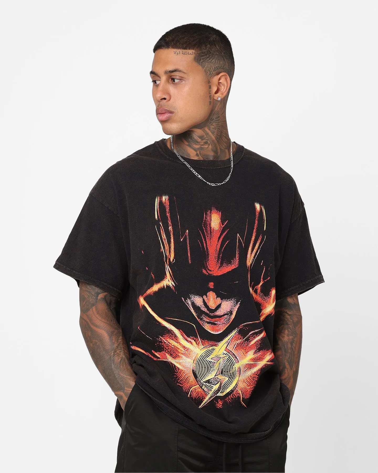 Stretch Knit Stylish piece Goat Crew X The Flash The Flash Vintage T-Shirt Black Wash