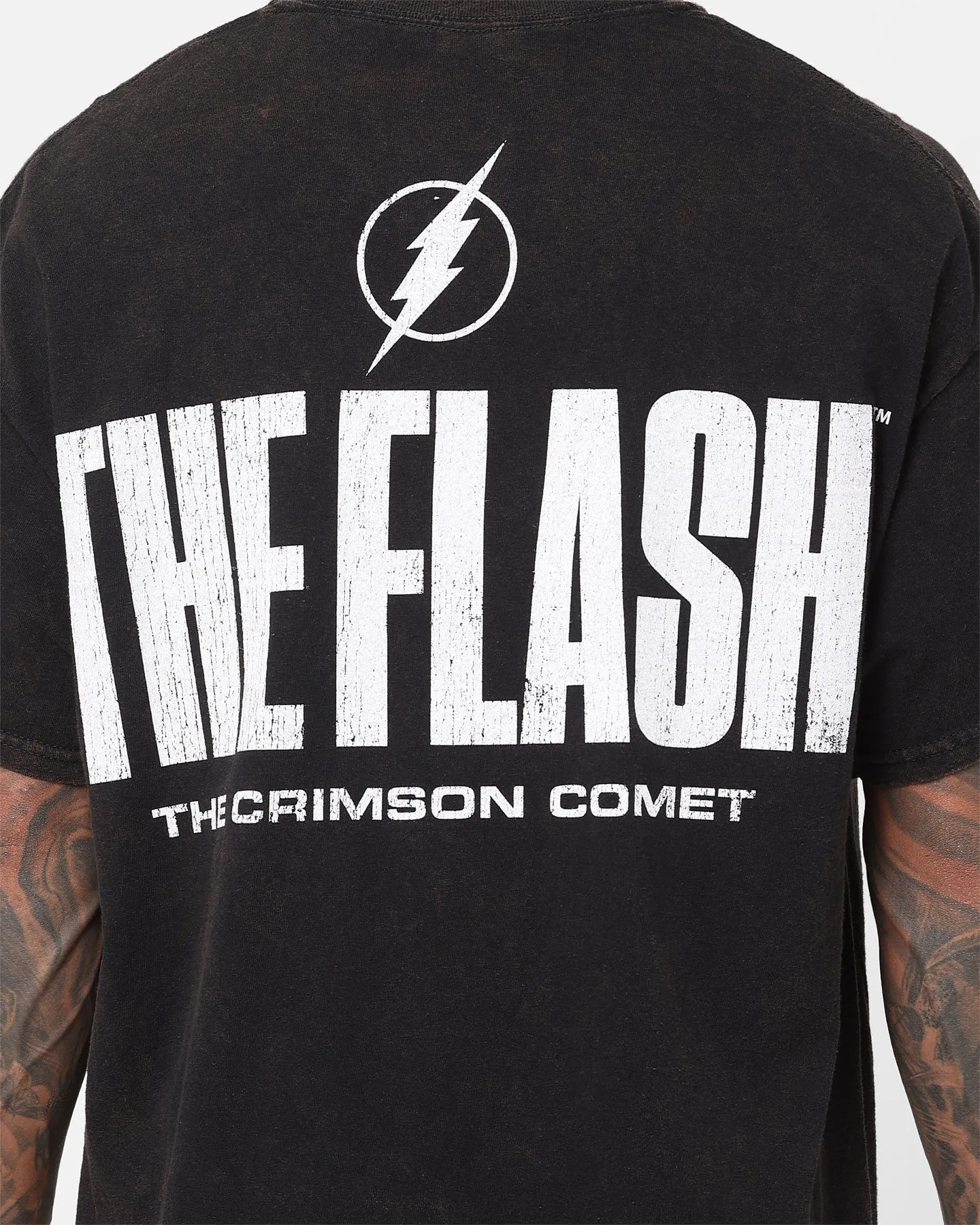 Goat Crew X The Flash The Flash Vintage T-Shirt Black Wash Odor Resistant Treatment Breathable Design