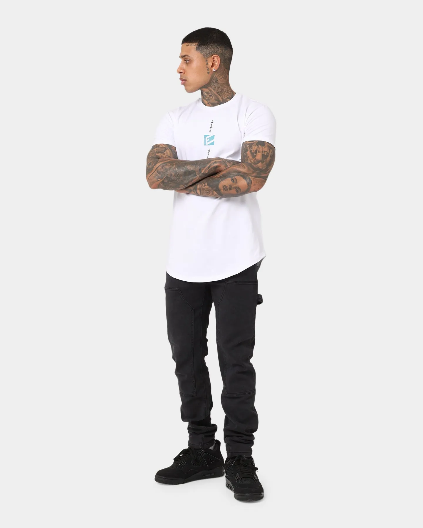 SeamlessSidePanels Circular Knit Construction Emperor Apparel Downtown After Dark T-Shirt White