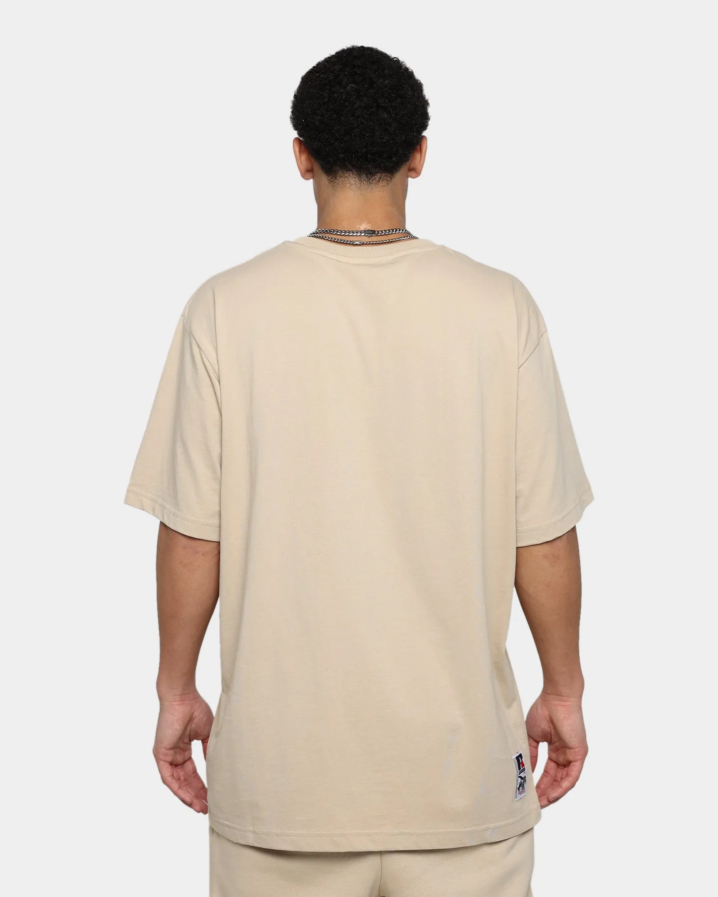 Lightweight Weave Yoga flexibility Russell Athletic Oversized T-Shirt Stone