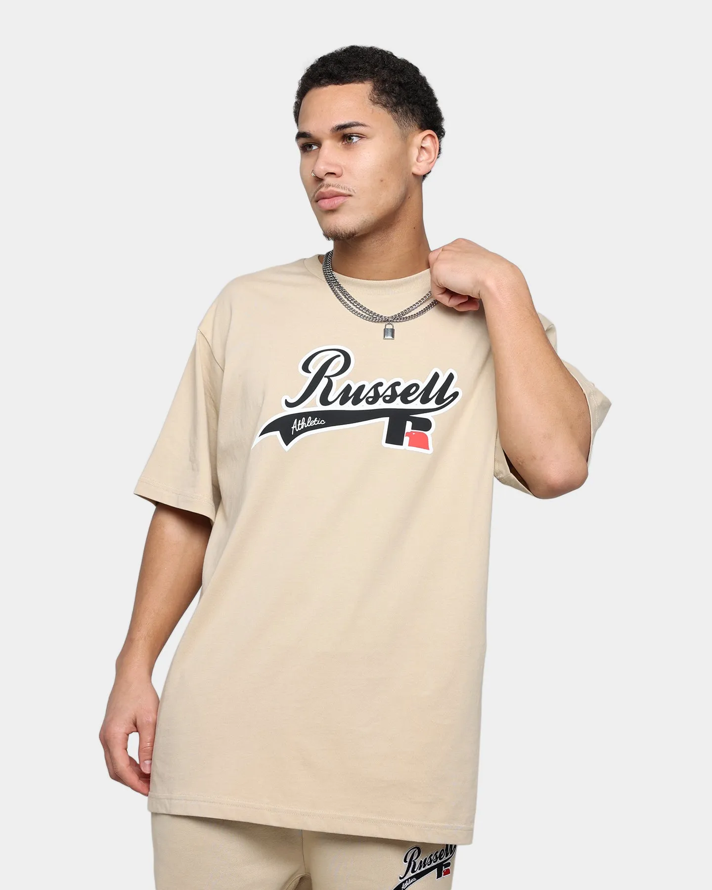 Light Casual Russell Athletic Oversized T-Shirt Stone