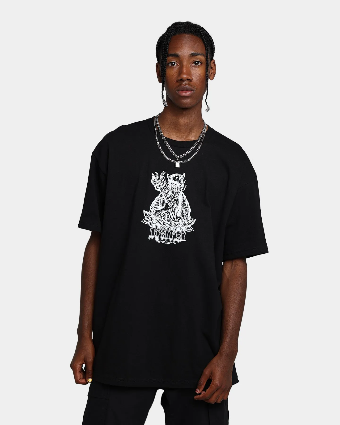 Rats Get Fat Idle Hands T-Shirt Black Modern Layer Organic Cotton