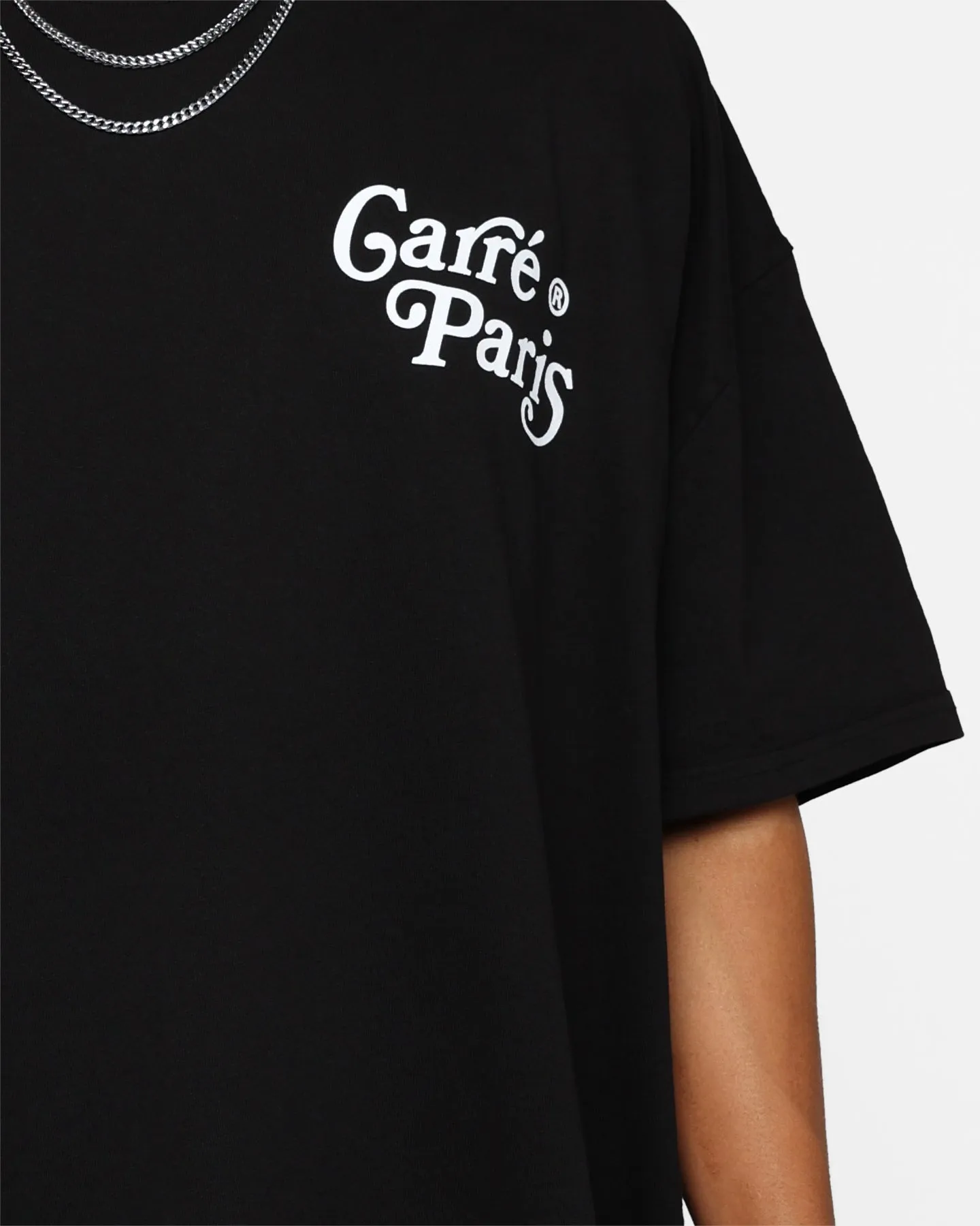 Relaxed fit style Durable Knitwear Carre Peace Maker T-Shirt Black