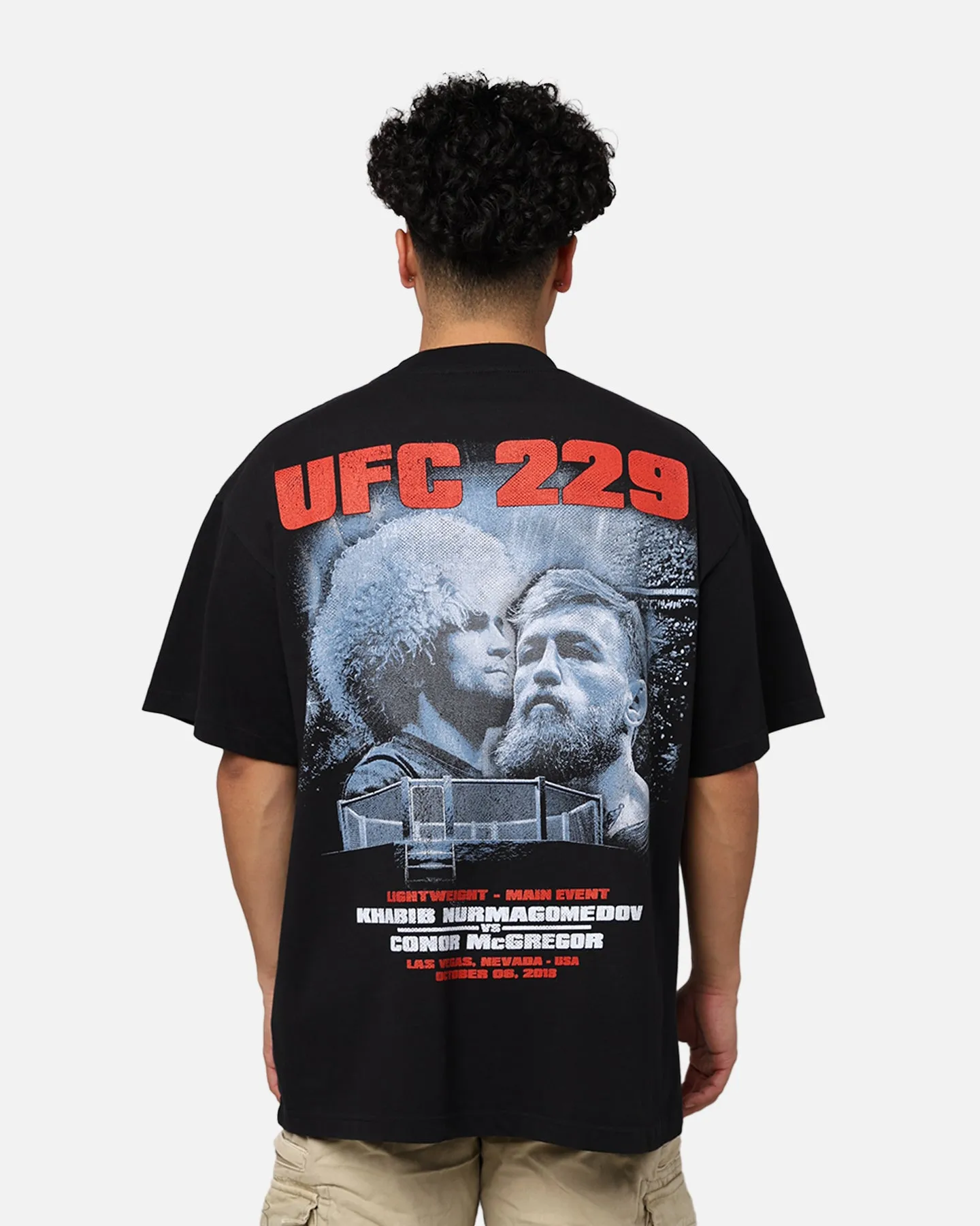 UFC By Goat Crew Khabib Nurmagomedov vs. Conor McGregor  229 Card T-Shirt Black Sleek Fit