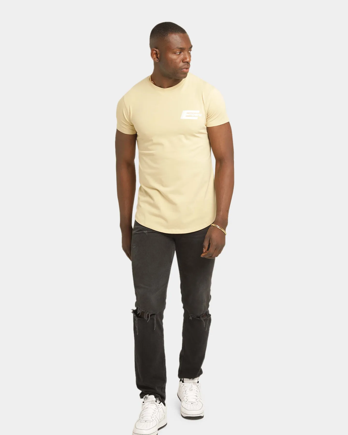 cyber monday Emperor Apparel Distinction After Dark Short Sleeve T-Shirt Sand/White